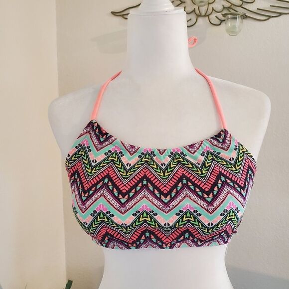 NWT Zumiez Trillium NWT neon print bikini top - Picture 1 of 14